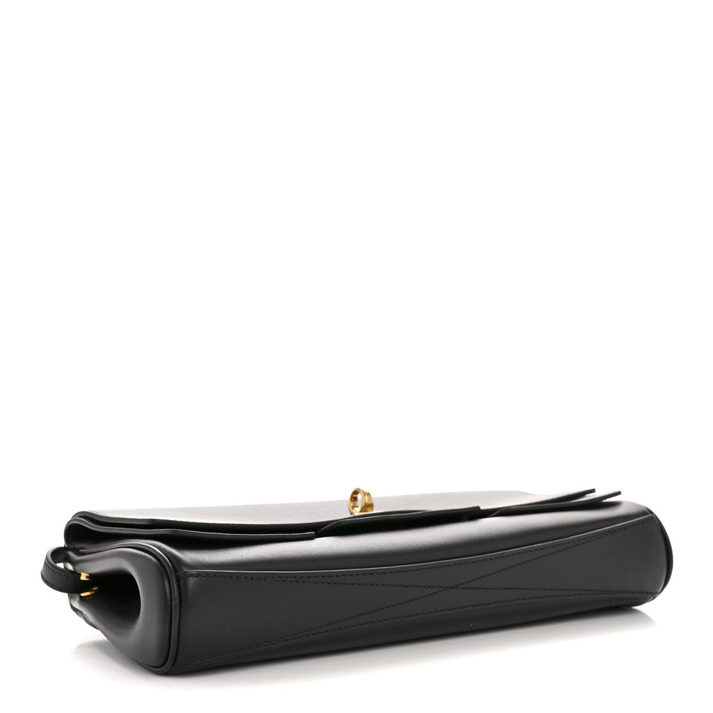 Smooth Calfskin Small Bel Air Clutch On Strap Black Black