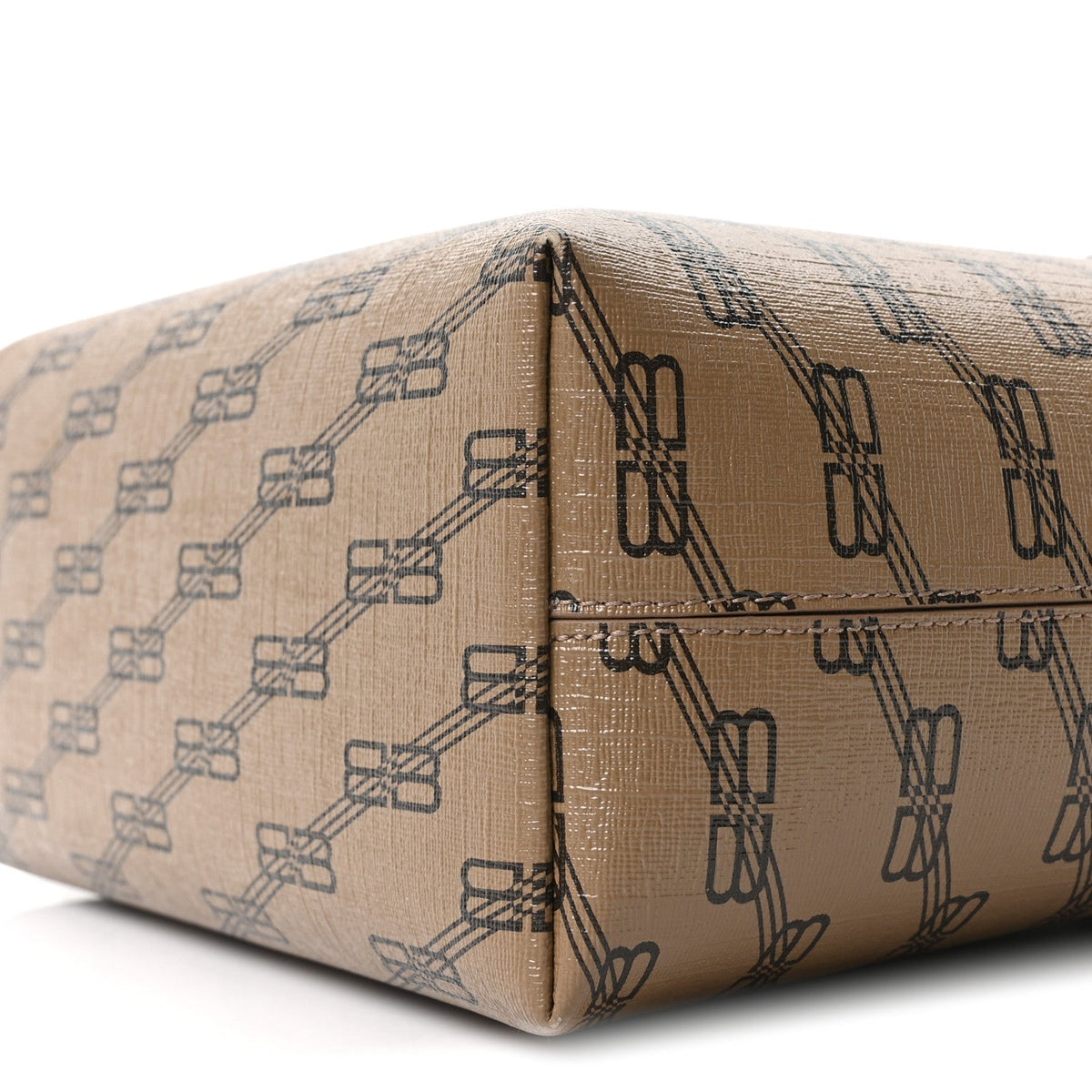 Coated Canvas BB Monogram Small Signature East West Shopper Bag Beige Brown