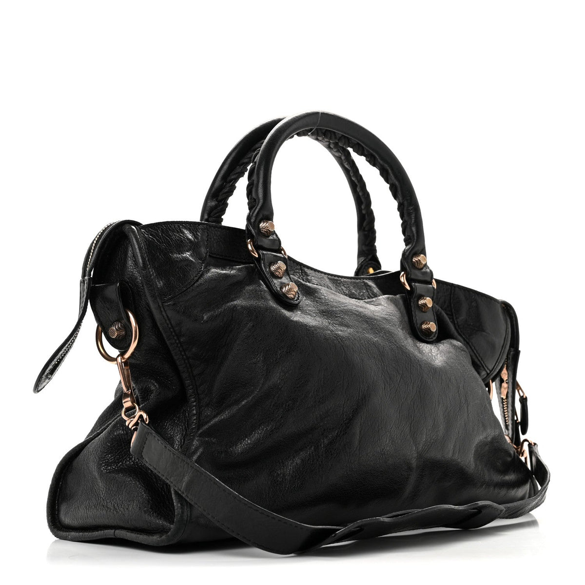 Agneau Giant 12 Rose Gold Hardware City Black