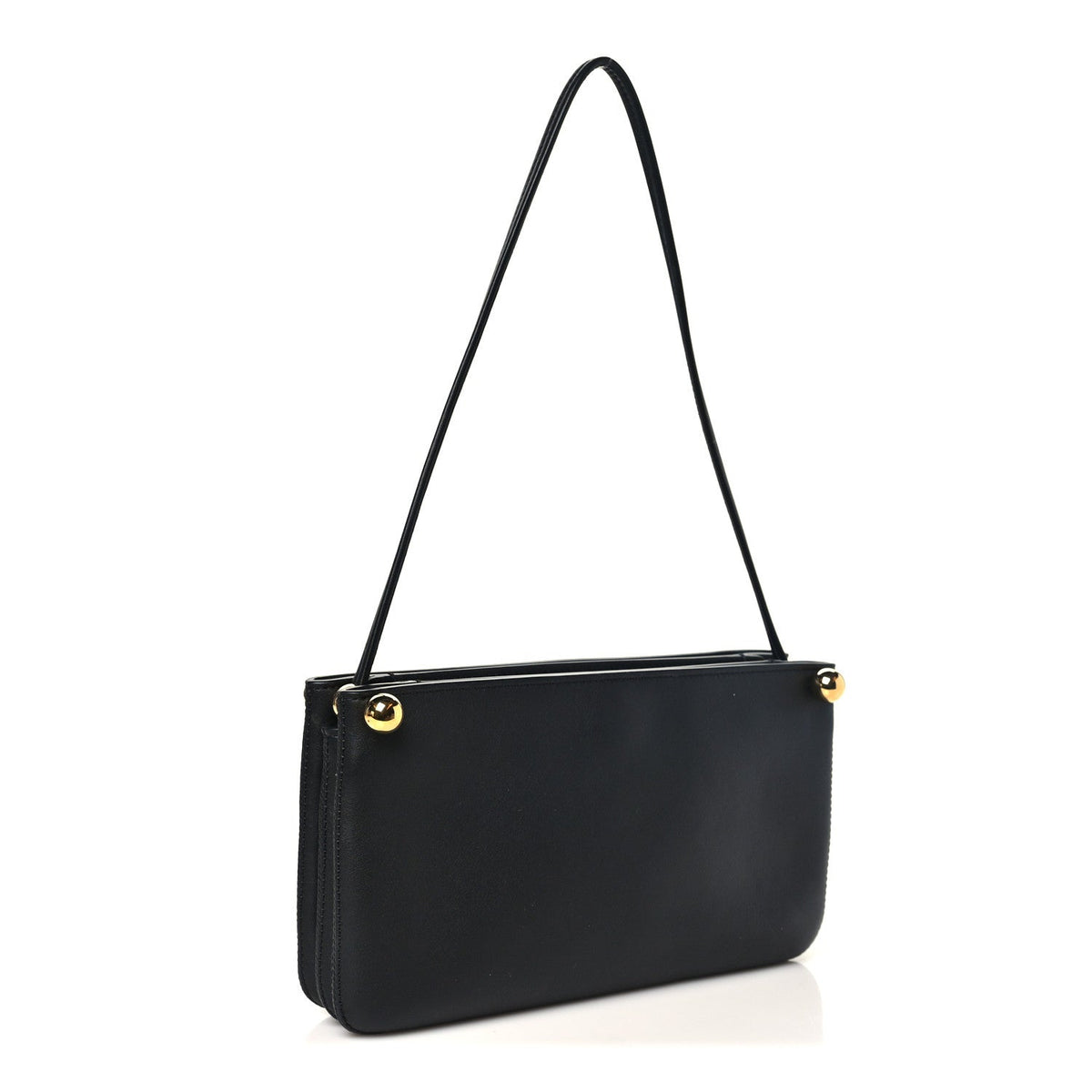 Calfskin Chick Studs Clutch Black