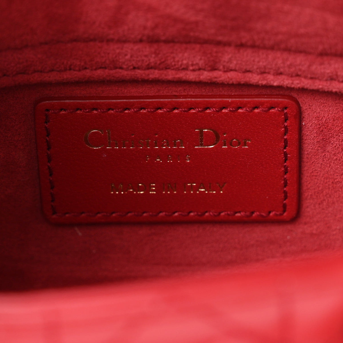 Lambskin Cannage Dioramour Micro Lady D-Joy Red