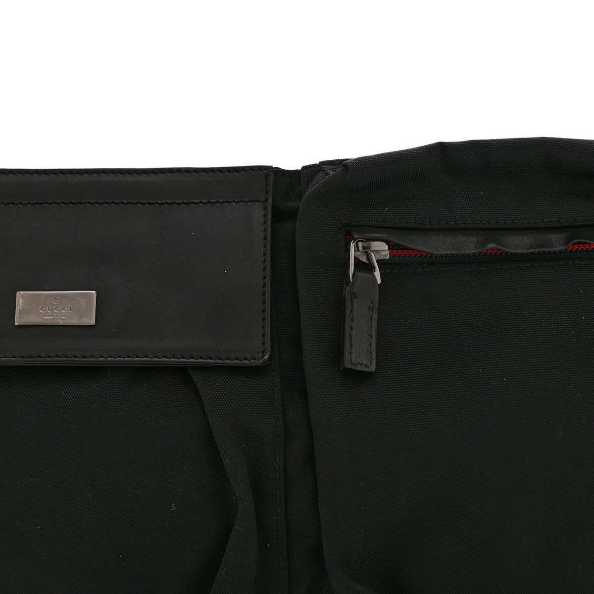 Canvas Double Pocket Belt Bag Black
