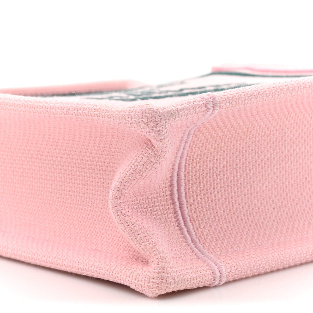 Canvas Embroidered Book Cover Mini Book Tote Pink Green