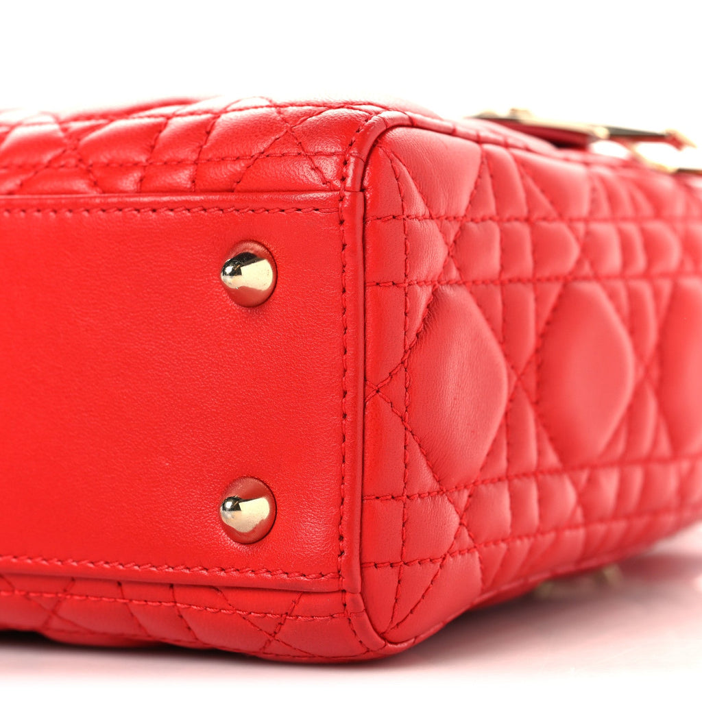 Lambskin Cannage Small My ABCDior Lady Dior Red