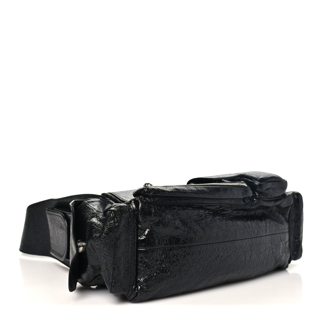 Agneau Arena Superbusy XS Sling Zip Shoulder Bag Black