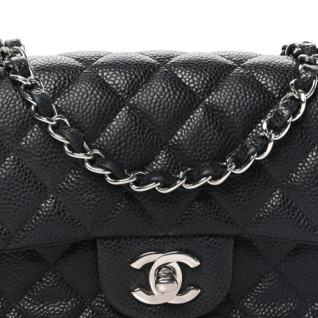 Caviar Quilted Mini Rectangular Flap Black