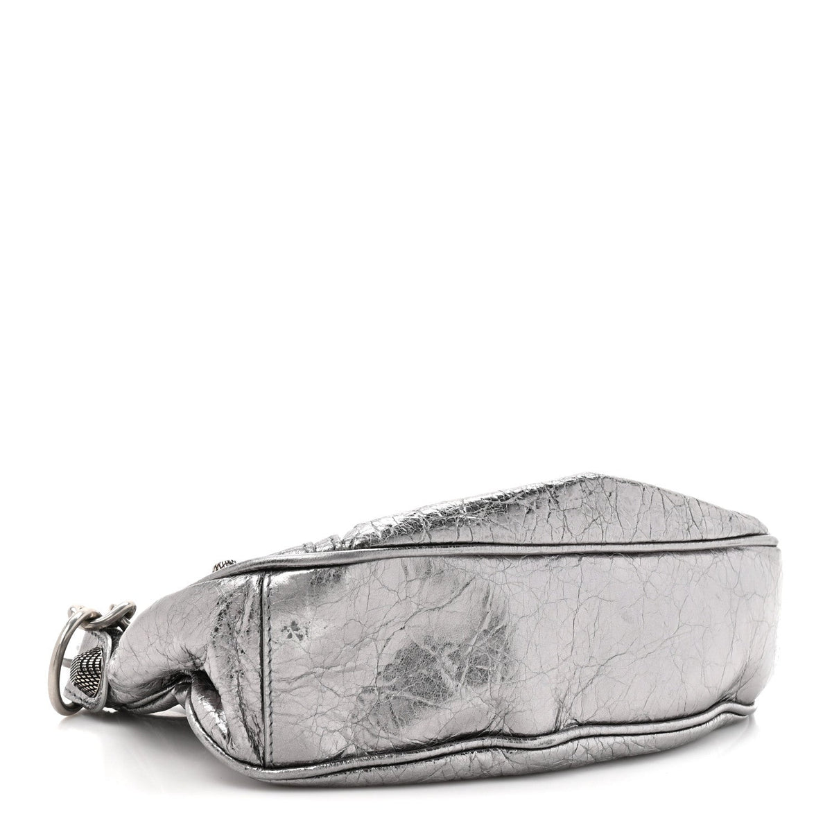 Metallic Agneau Arena Le Cagole Chain Shoulder Bag XS Silver