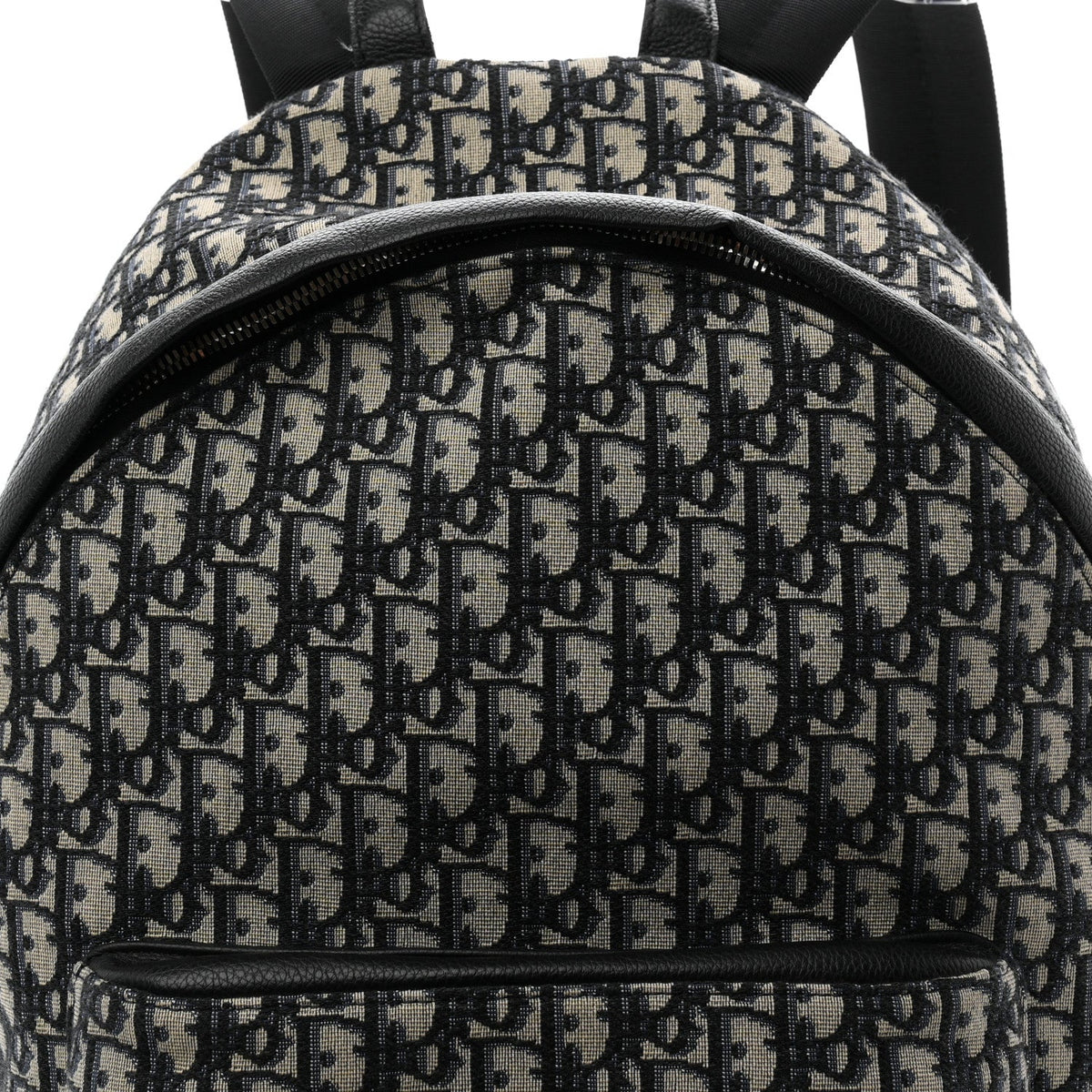 Oblique Calfskin Rider Backpack Beige Black