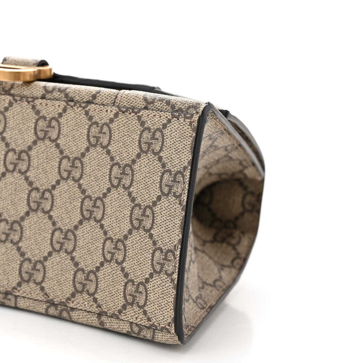 X GUCCI GG Supreme Monogram Small Hourglass Top Handle Bag Beige Ebony
