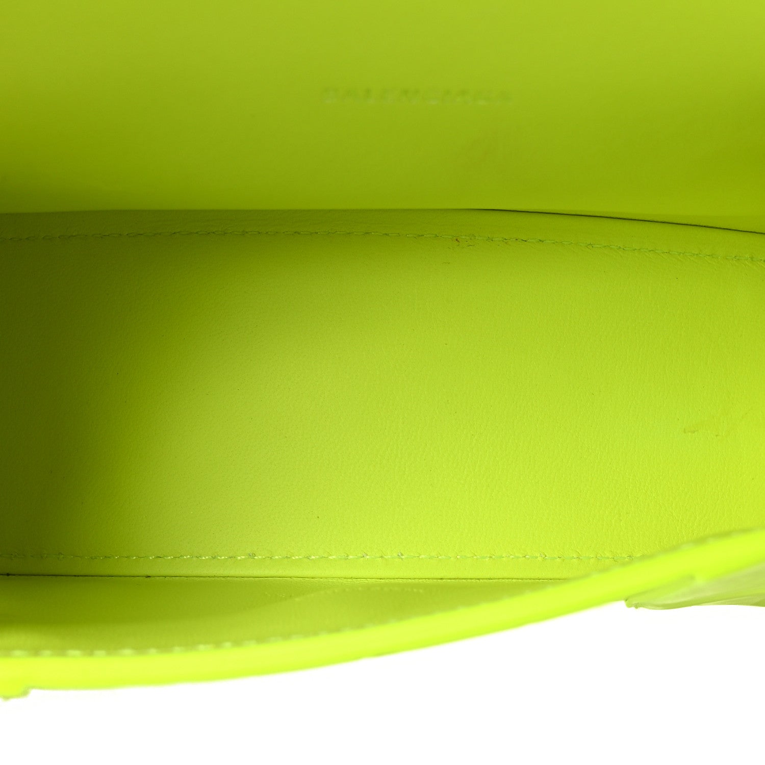 Shiny Calfskin Crocodile Embossed Hourglass Top Handle Bag XS Fluo Yellow