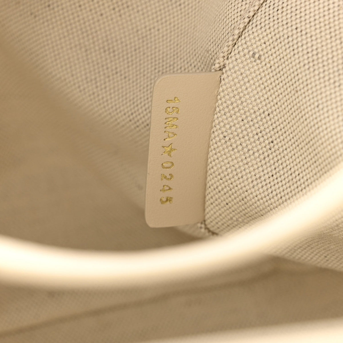 Oblique Calfskin Medium Signature Bucket Bag Beige