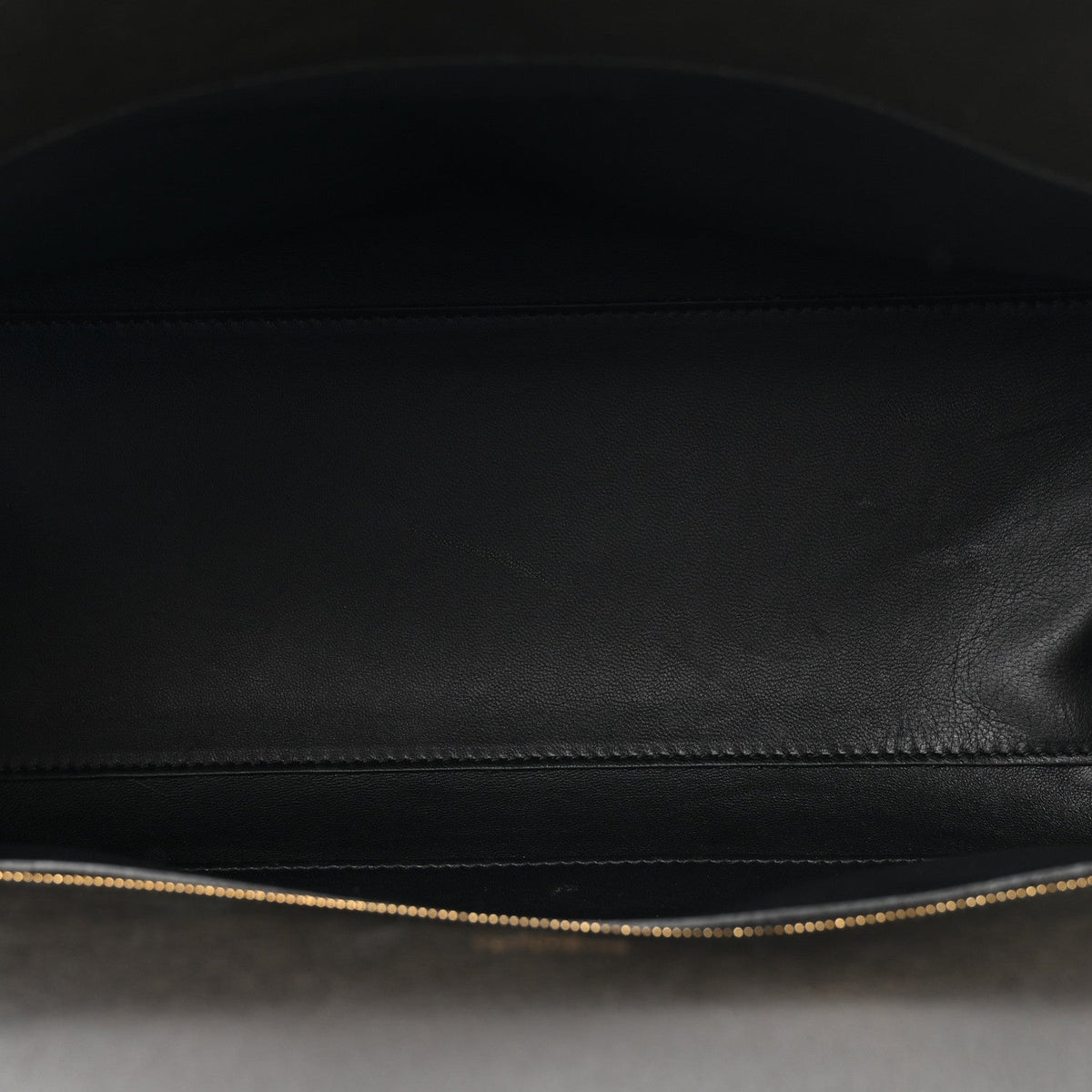 Used Calfskin Money Top Handle Handbag Black