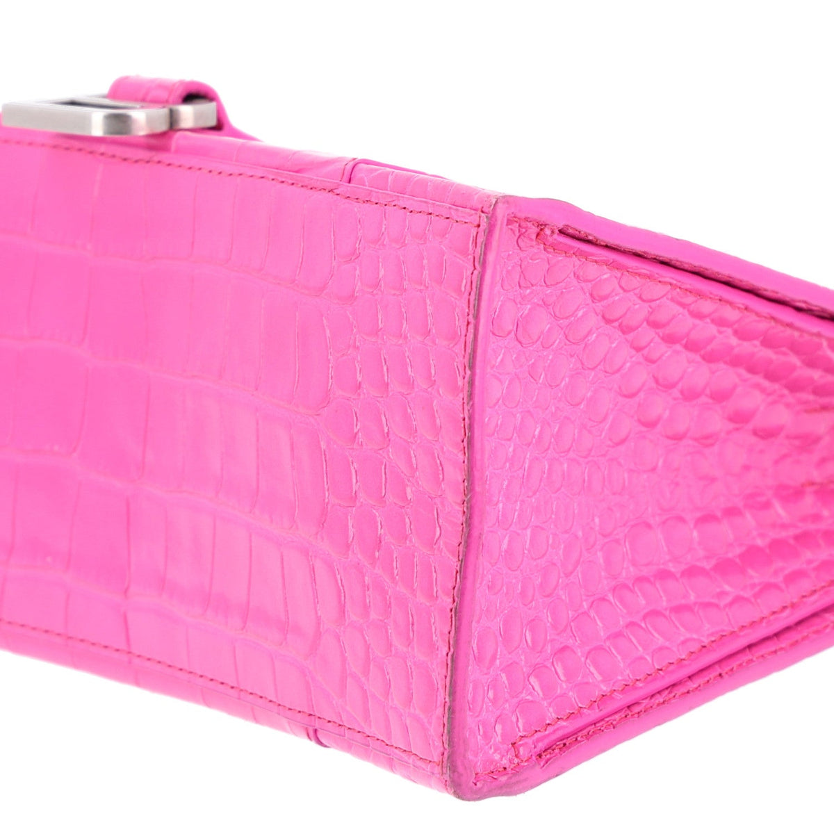 Grained Calfskin XS Hourglass East West Tote Lipstick Pink