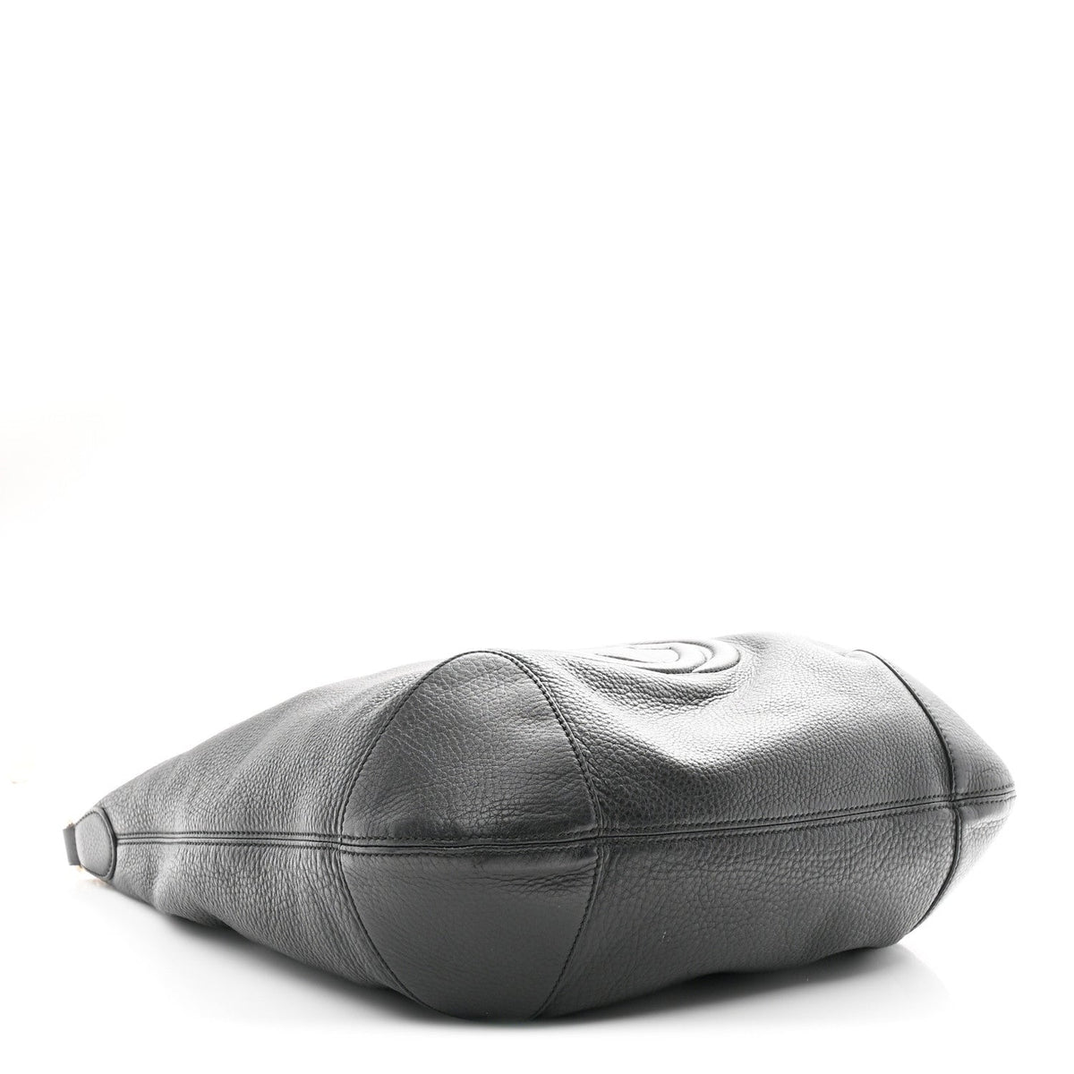 Pebbled Calfskin Medium Soho Chain Hobo Black
