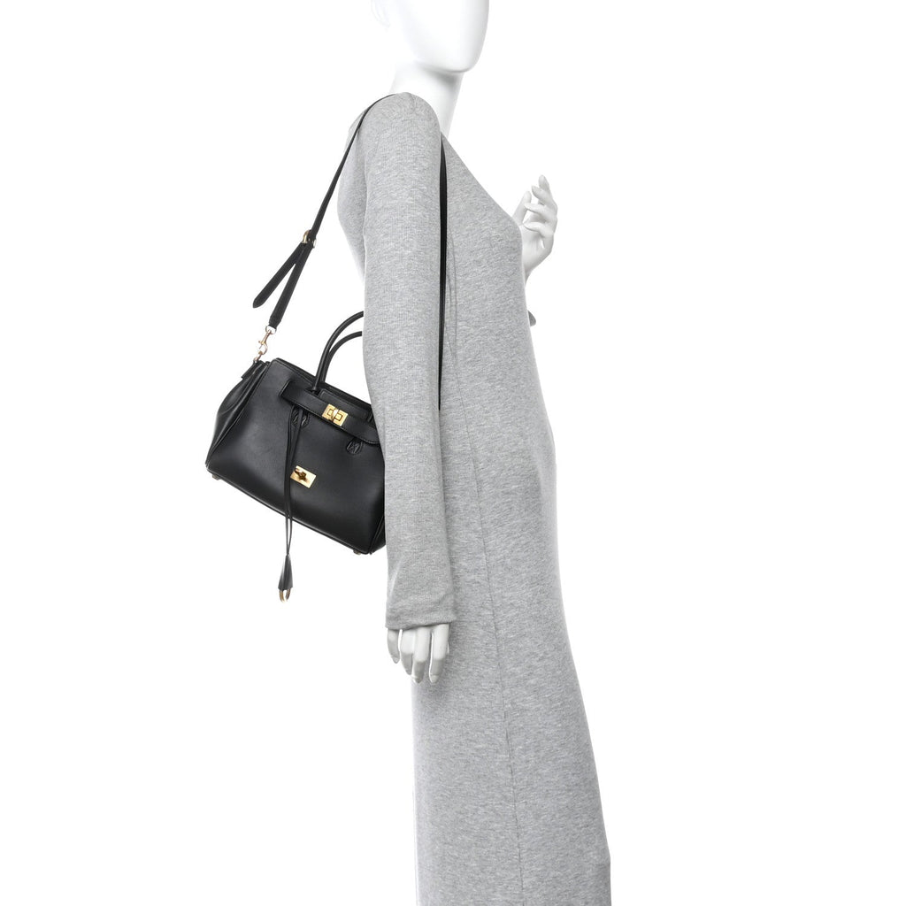 Smooth Calfskin Mini Bel Air Carry All Bag Black