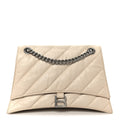 Crushed Calfskin Quilted Medium Crush Chain Bag Nude
