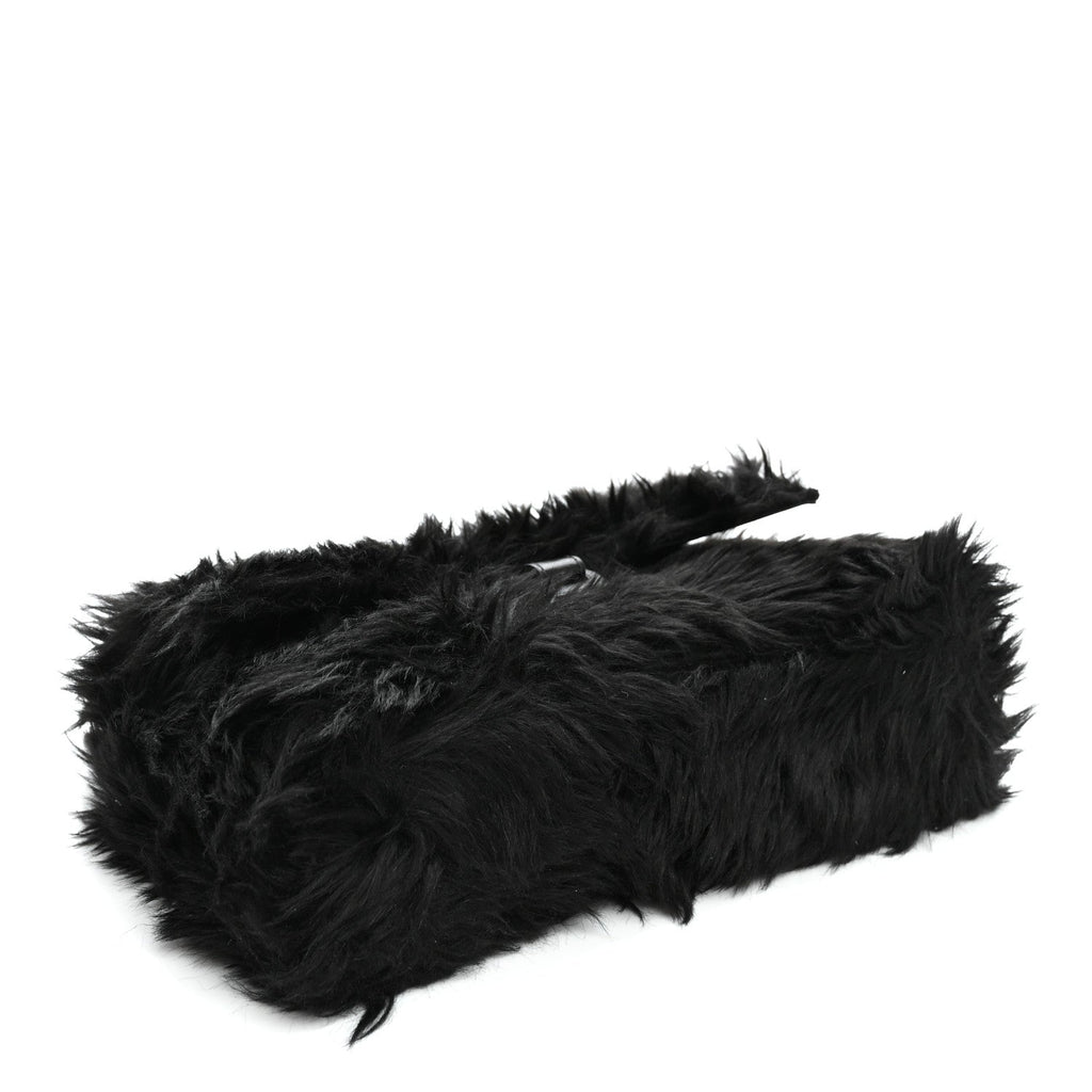 Faux Fur Small Downtown Shoulder Bag Black