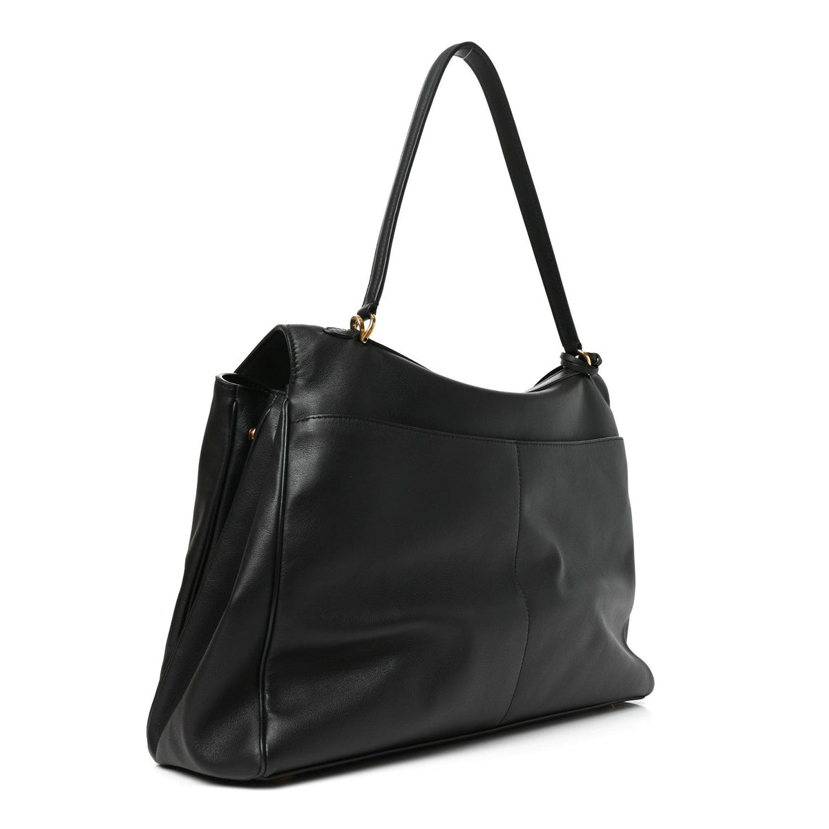 Smooth Calfskin Large Rodeo Top Handle Handbag Black