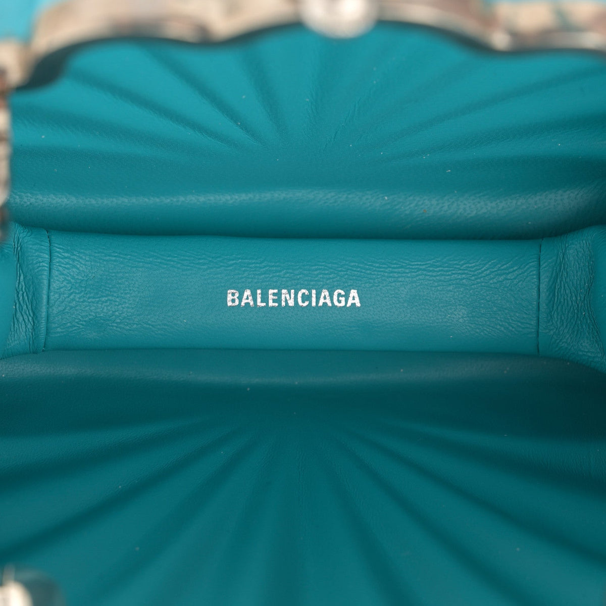 Satin Pearl Shell Clutch Bag Turquoise