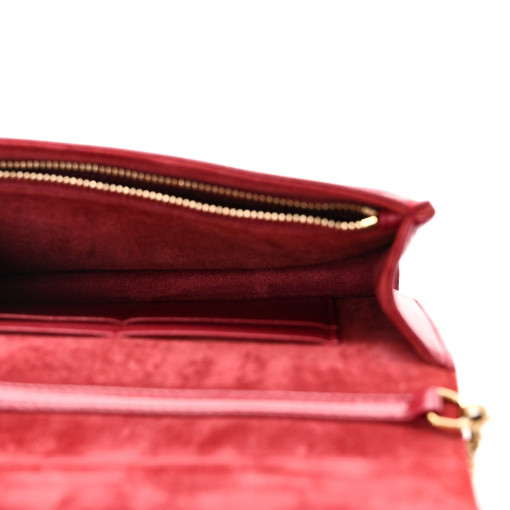 Lambskin Cannage Dioraddict Wallet On Chain Clutch Fuchsia