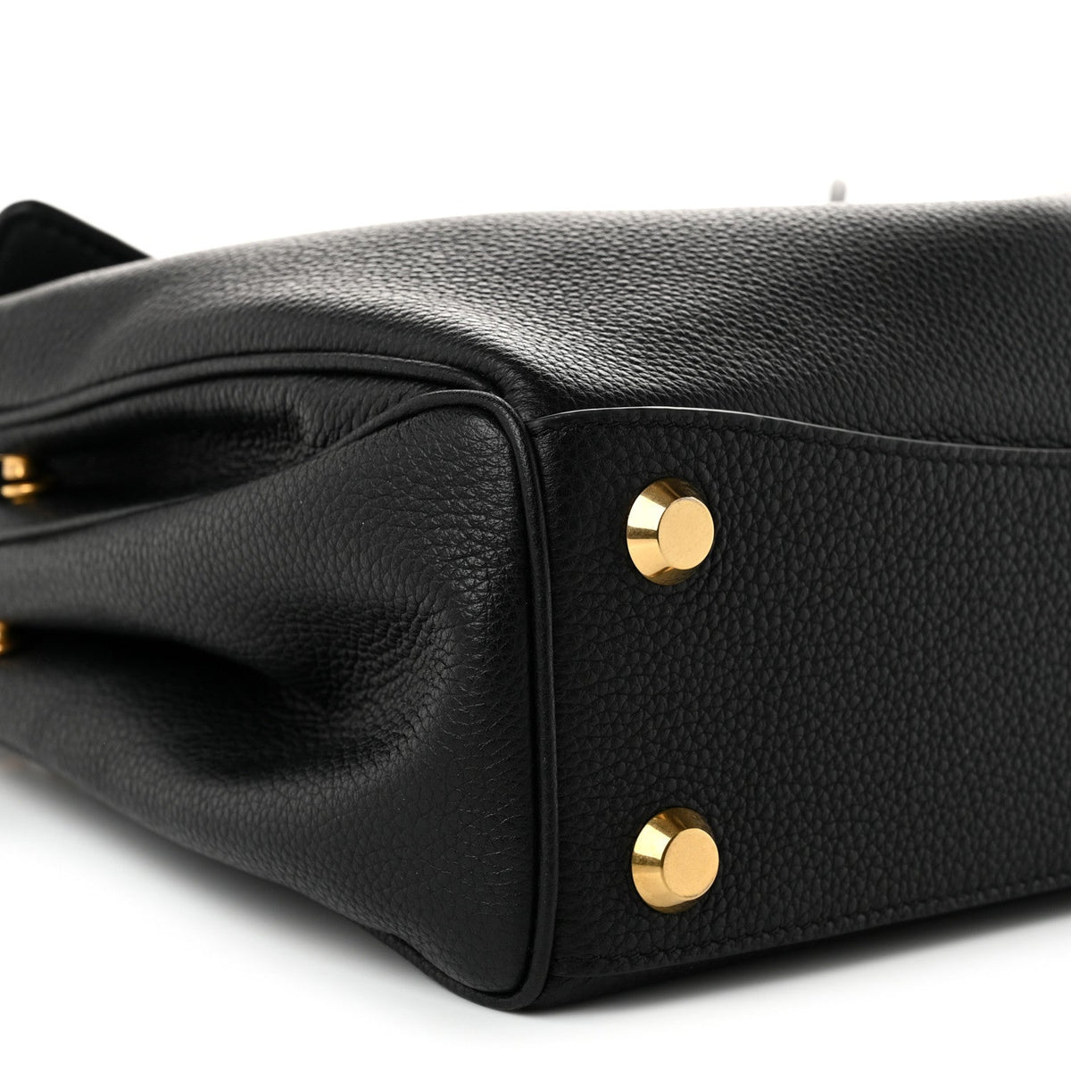 Grained Calfskin Small Rodeo Top Handle Handbag Black