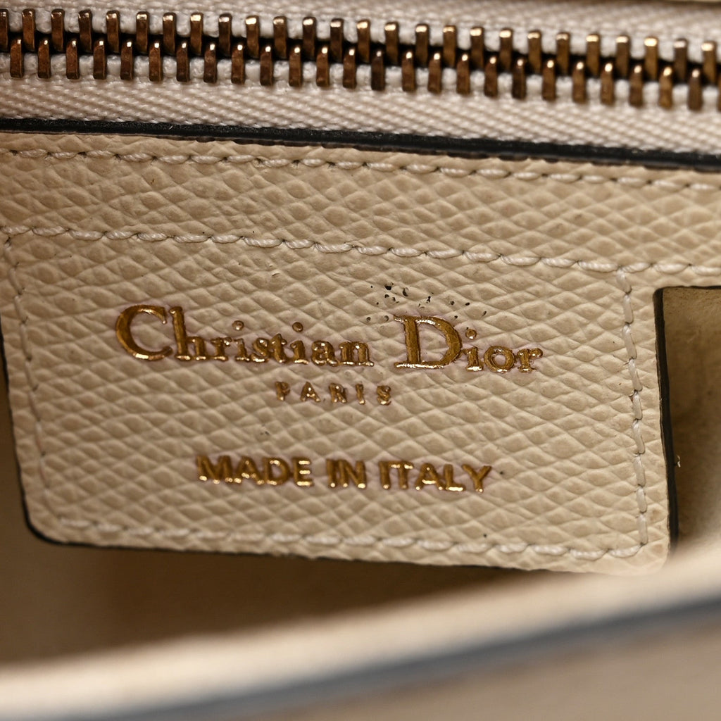 Grained Calfskin Saddle Bag White