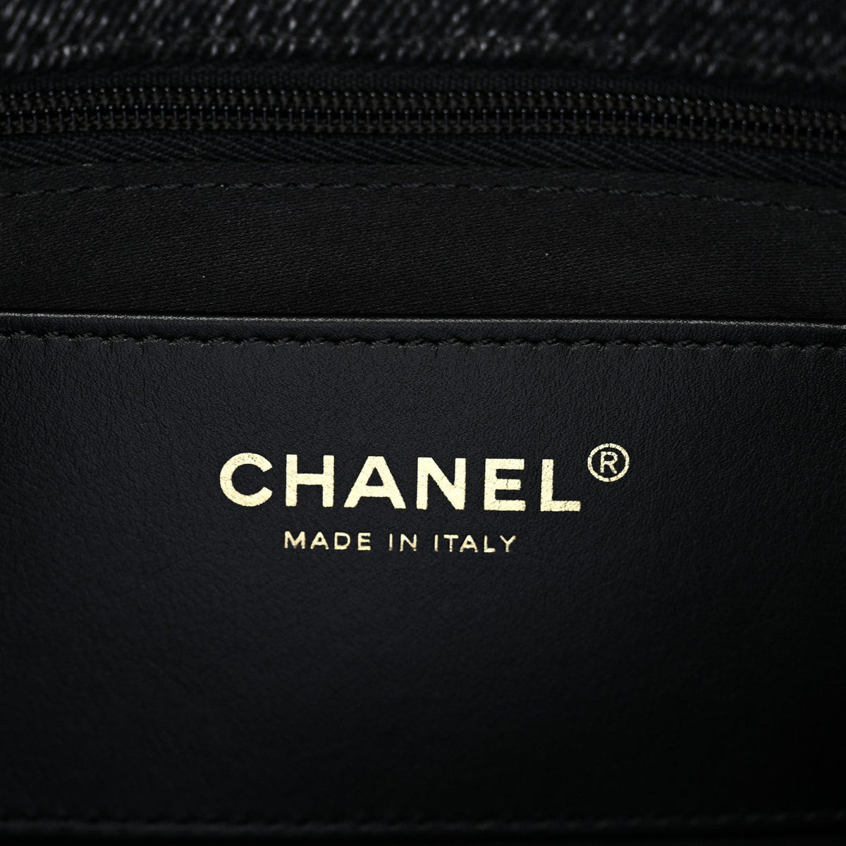 Washed Denim Quilted Large Flap Bag Black