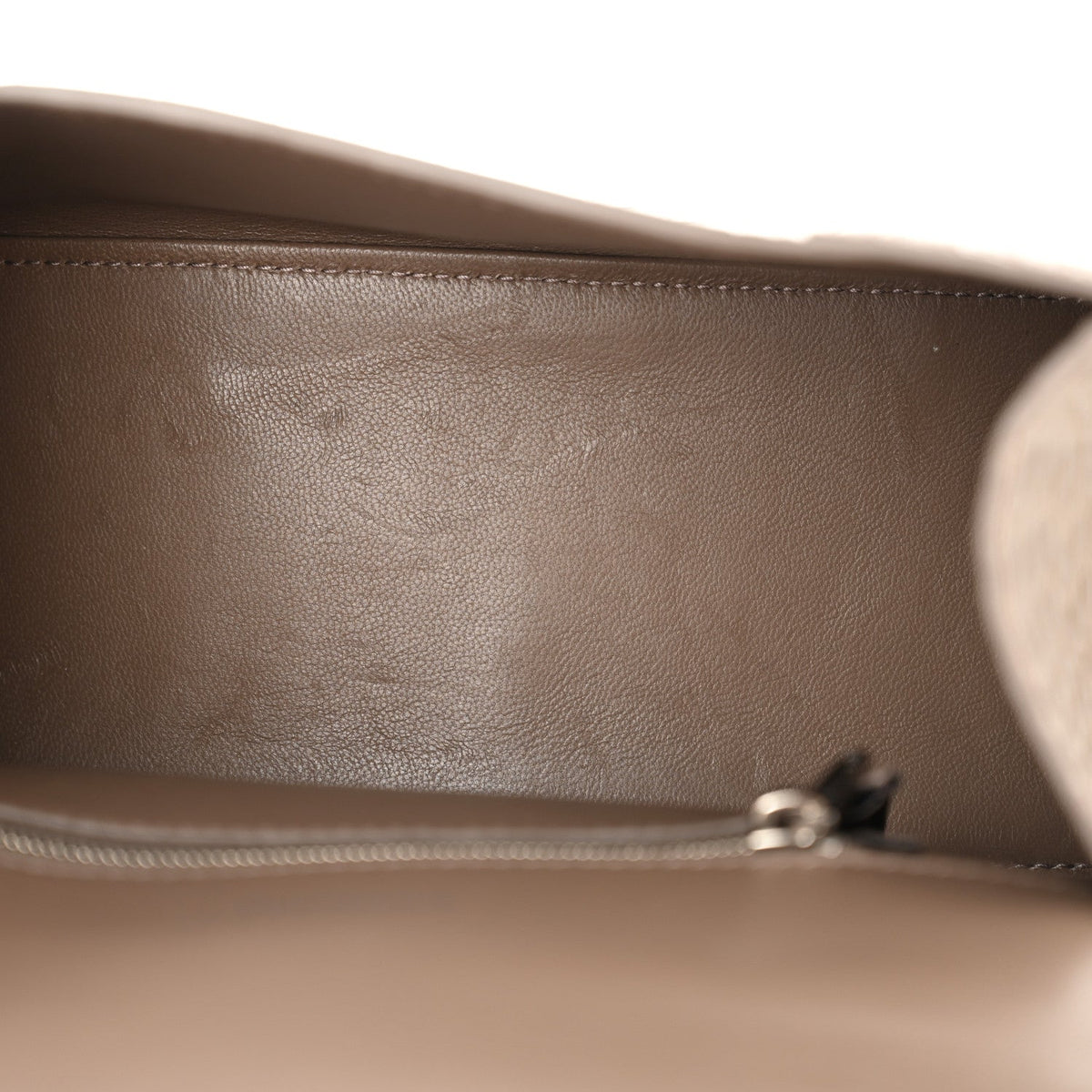 Calfskin Crocodile Embossed Small Hourglass Top Handle Bag Mink Grey