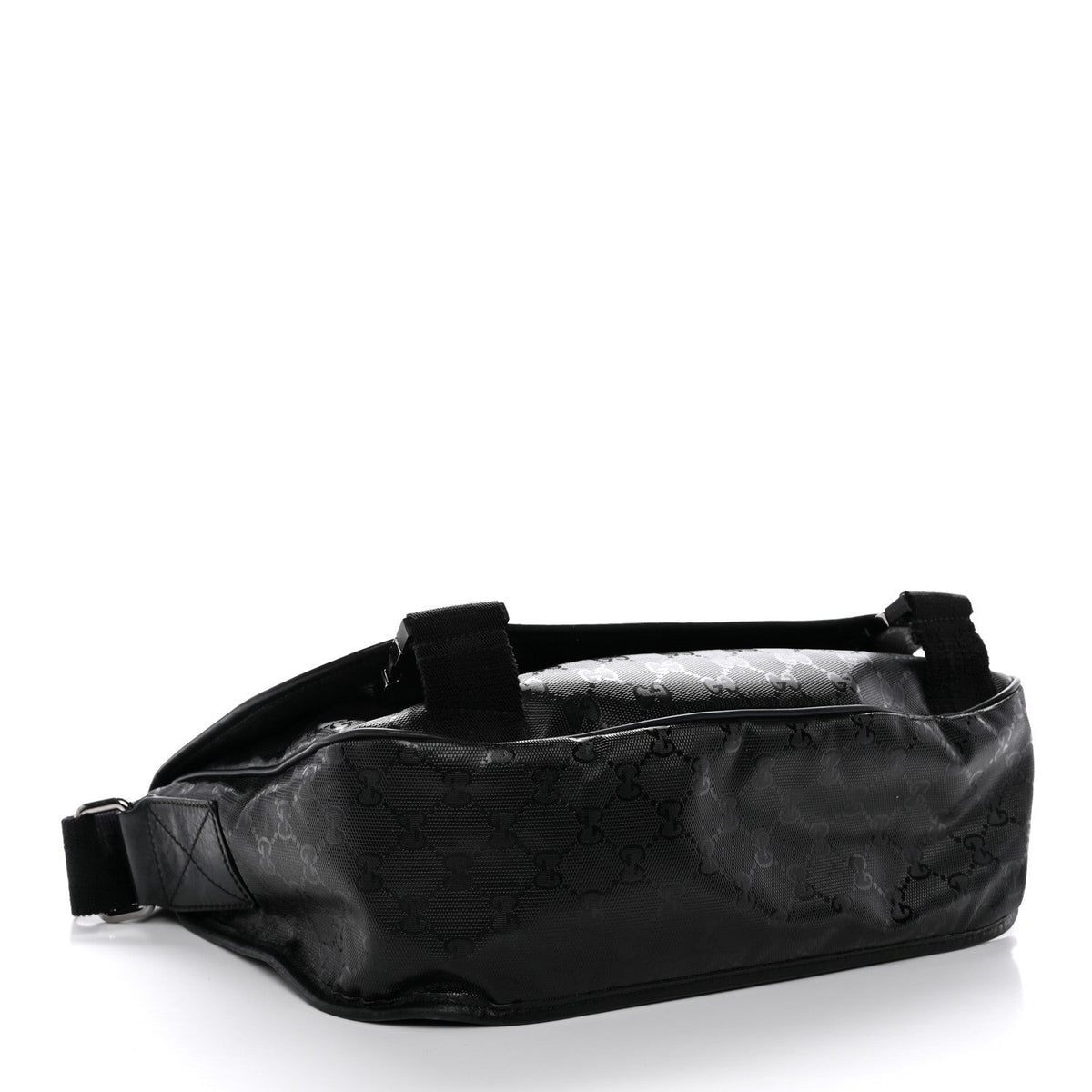 Imprime Monogram Medium Double Buckle Flap Messenger Bag Black