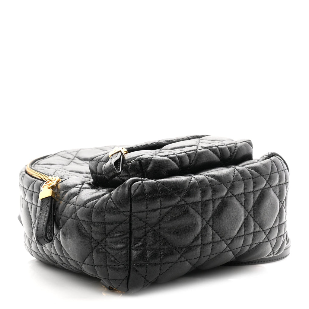Lambskin Cannage Mini Backpack Black