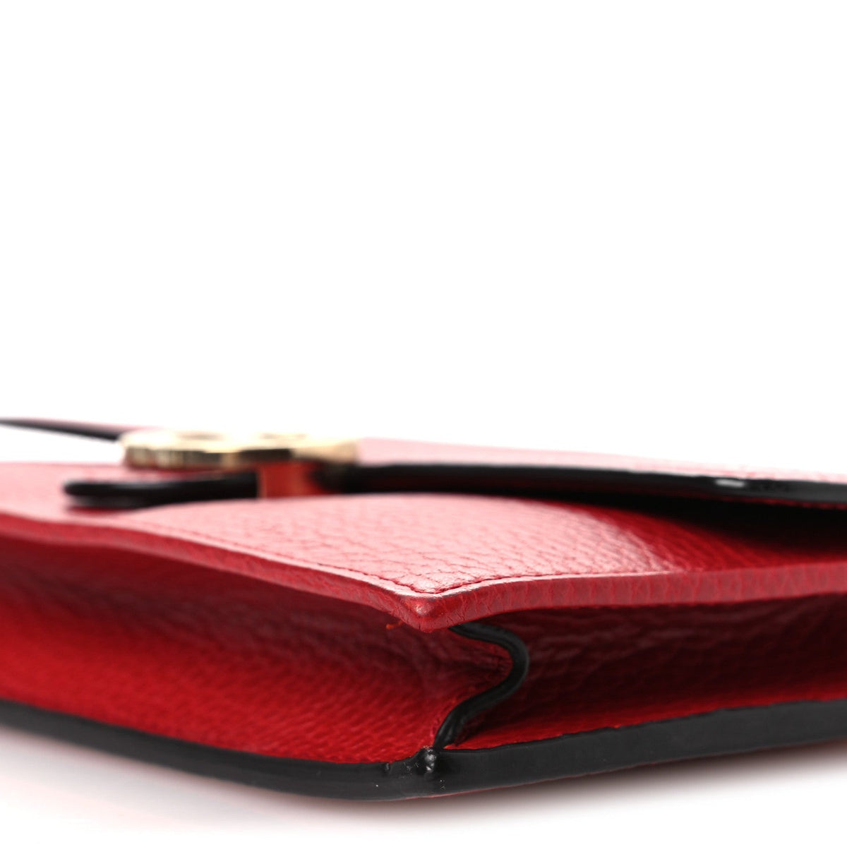Dollar Calfskin Interlocking G Chain Wallet Red