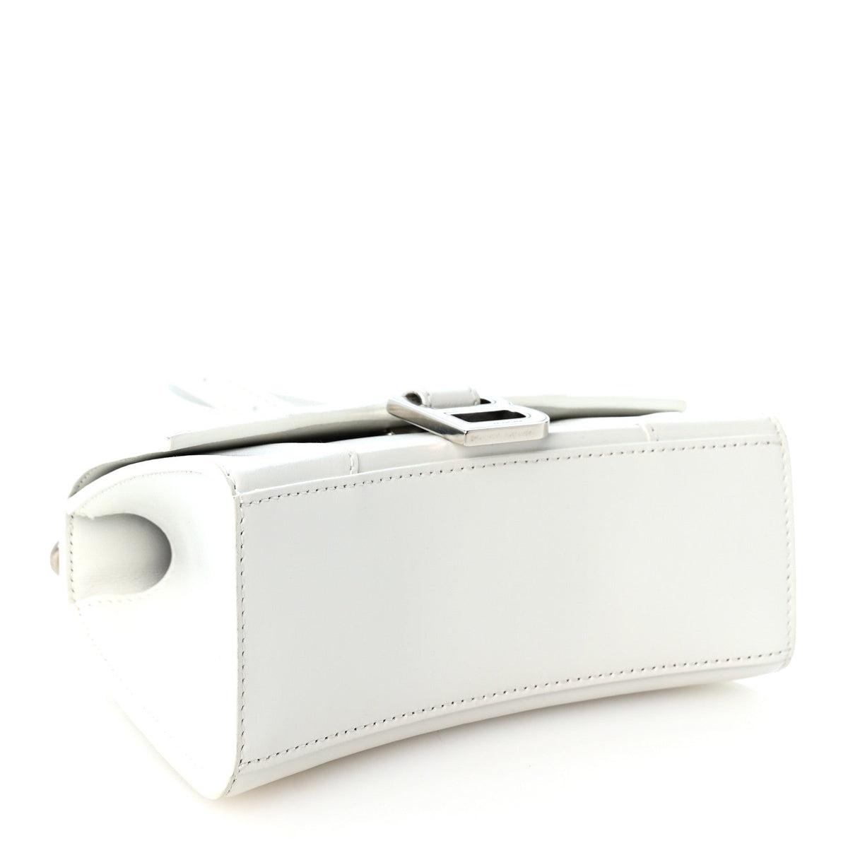 Box Calfskin Graffiti Logo Hourglass Top Handle Bag XS White Light Silver