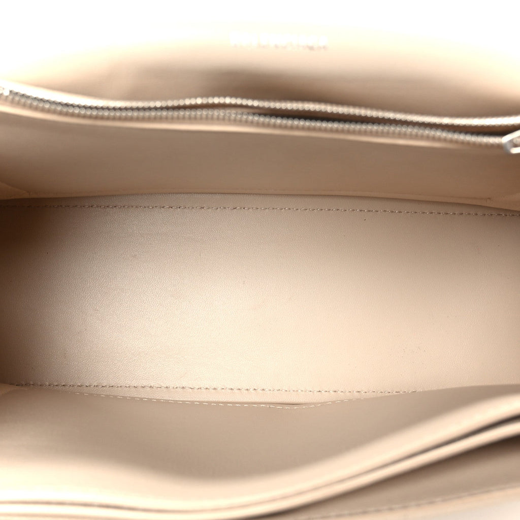 Crushed Calfskin Quilted Medium Crush Chain Bag Nude