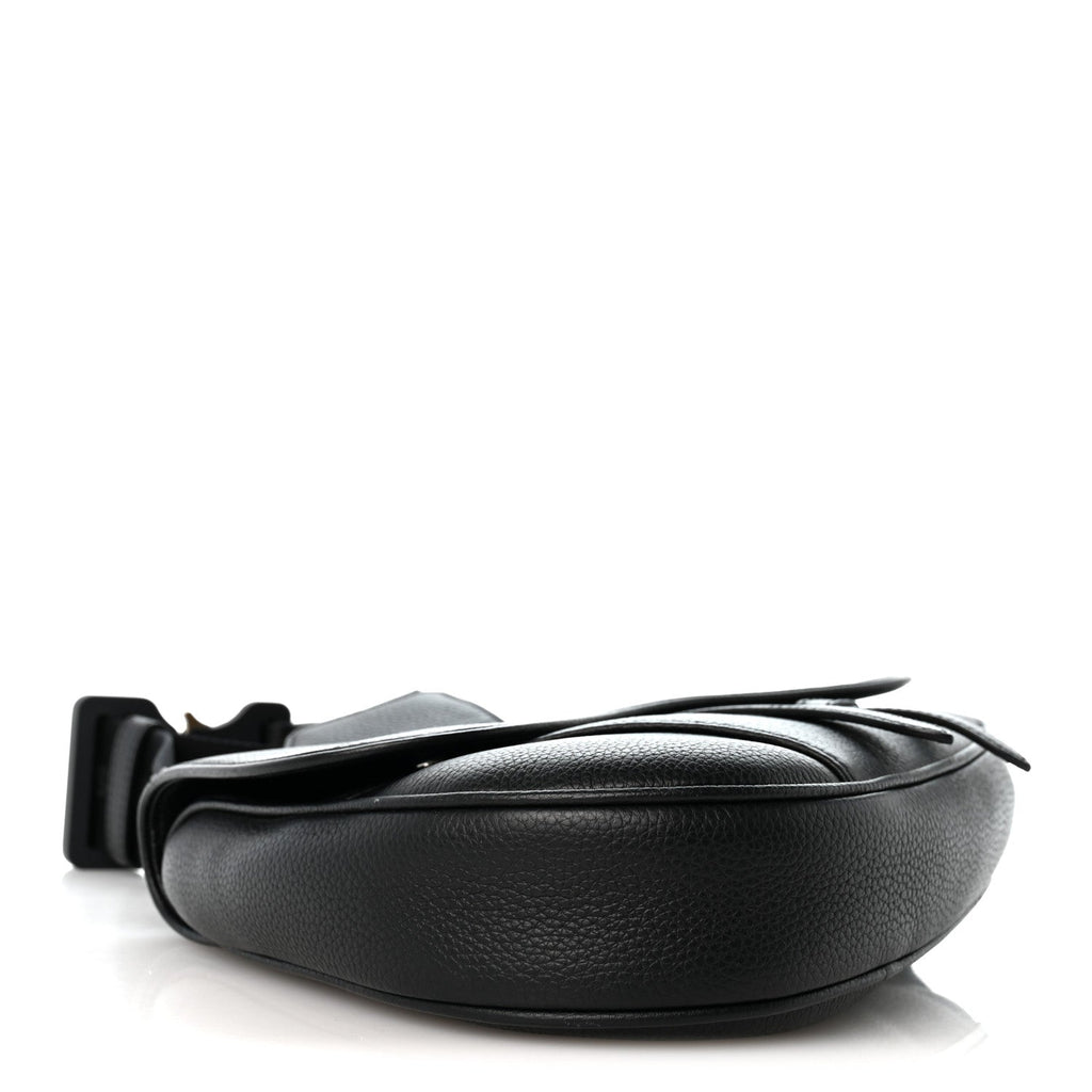 Grained Calfskin Kim Jones Saddle Bag Black