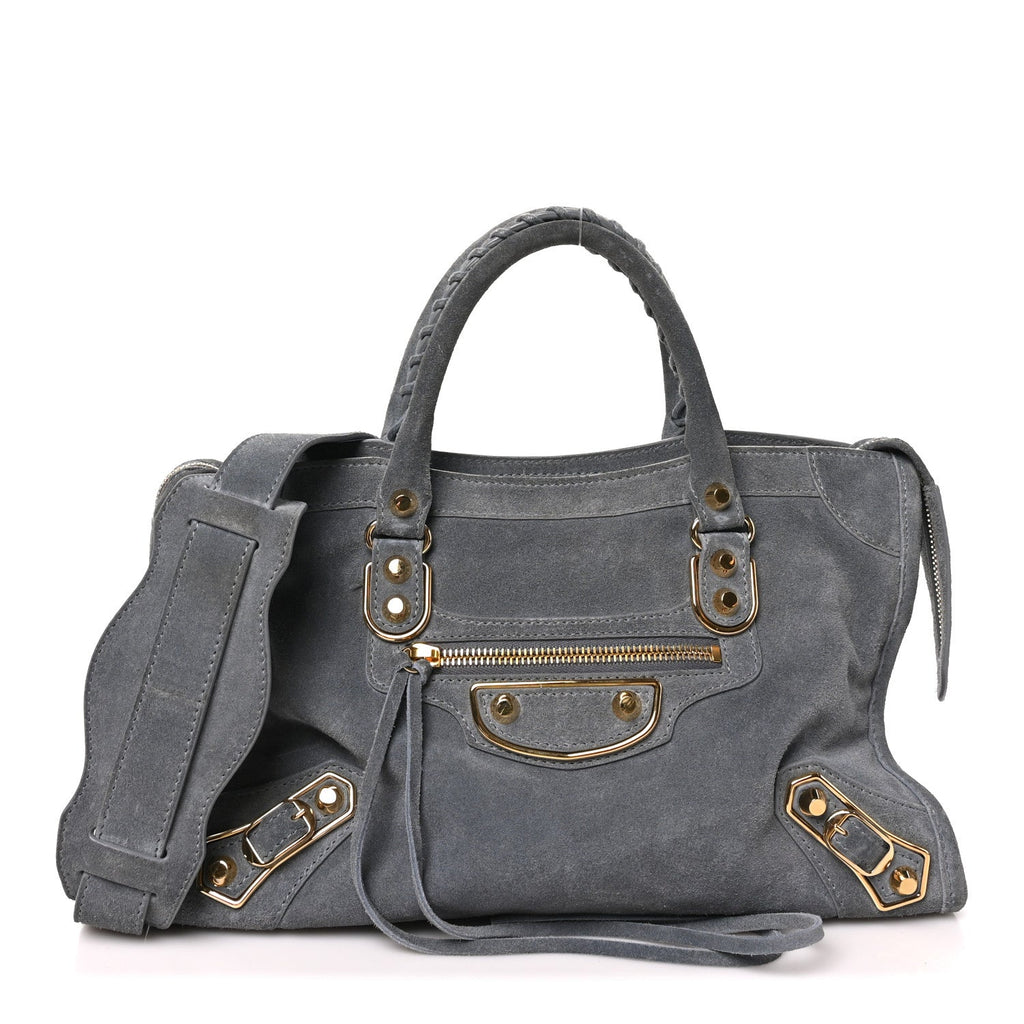 Baby Daim Suede Gold Metallic Edge Hardware S City Gris Plomb