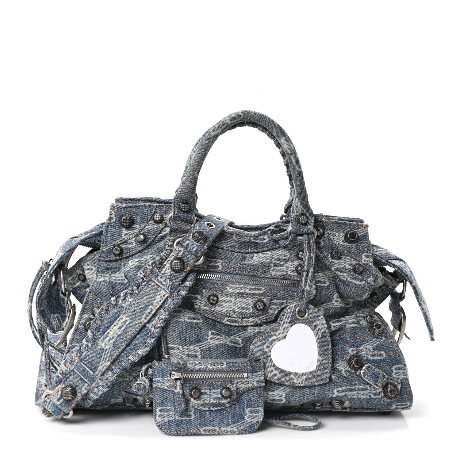 Denim BB Monogram Neo Cagole City Handbag Blue