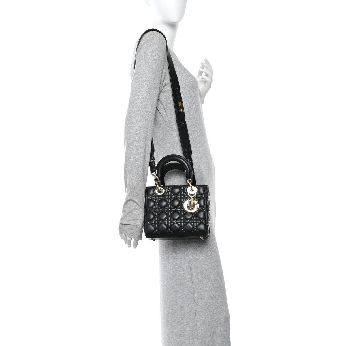 Lambskin Cannage Small My ABCDior Lady Dior Black