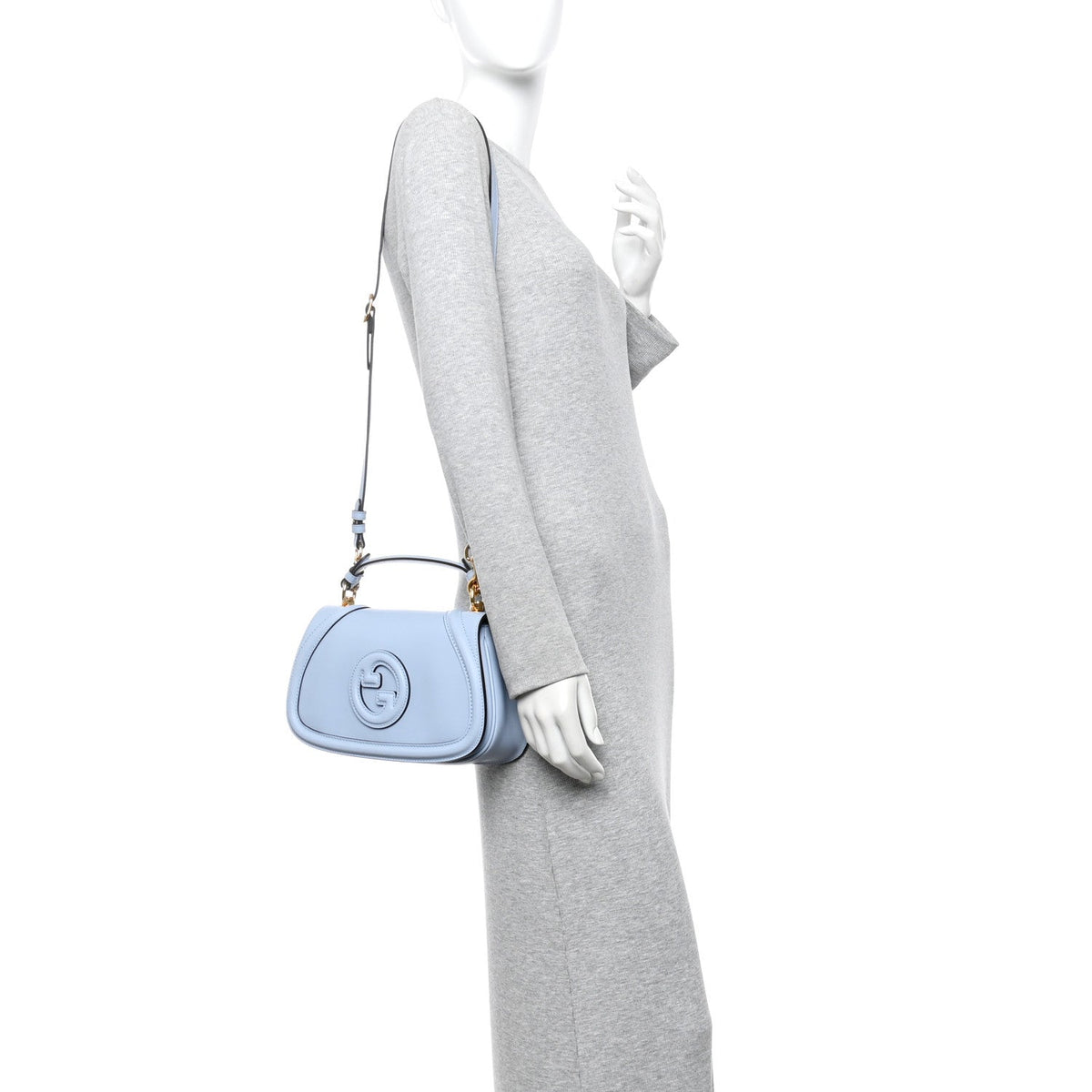 Roxy Calfskin Medium Blondie Top Handle Bag Cloudy Blue