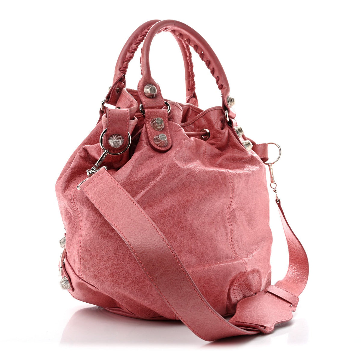 Agneau Giant 21 Silver Hardware Pompon Framboise