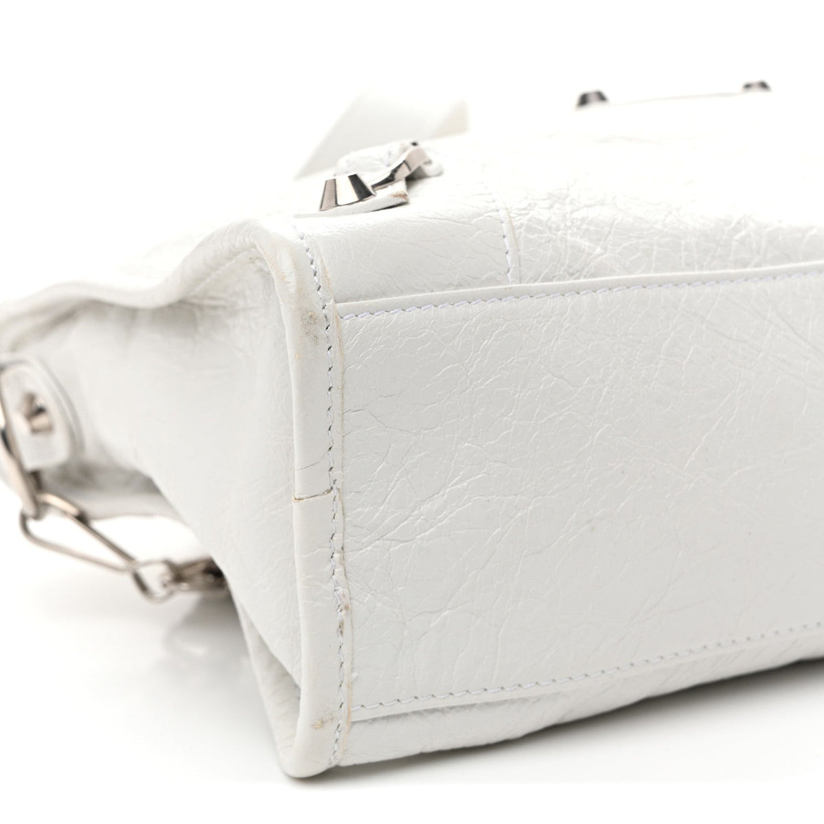 Agneau Arena Silver Hardware Small Le City Optic White