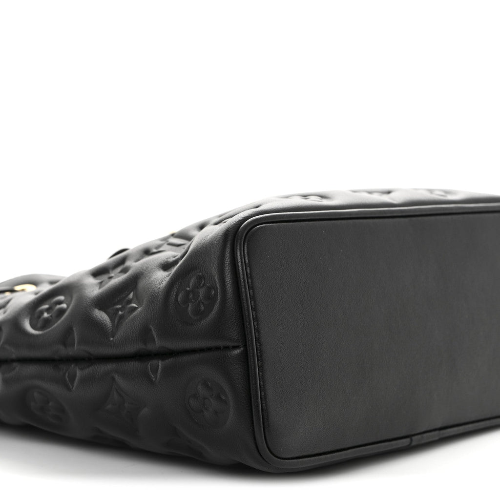 Lambskin Embossed Monogram Coussin Bucket Black