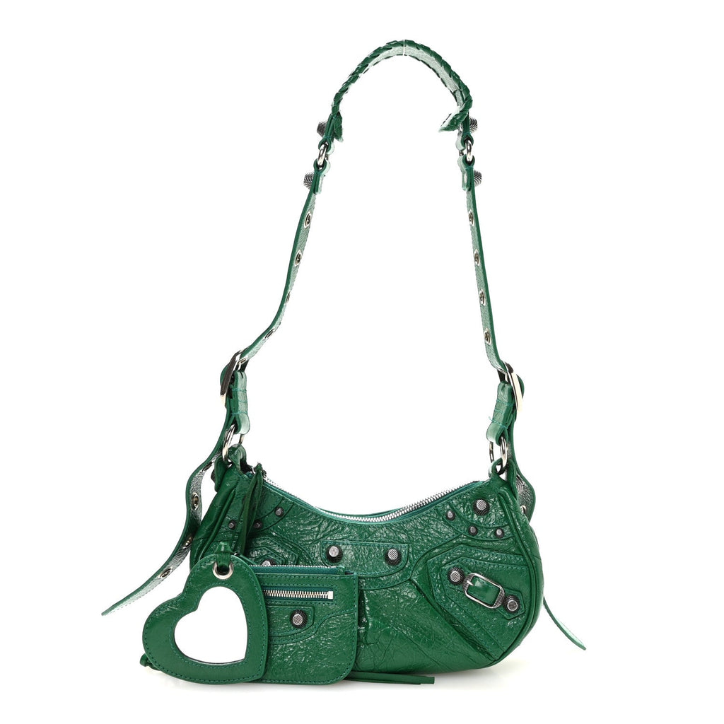 Agneau Arena Le Cagole Shoulder Bag XS Jade