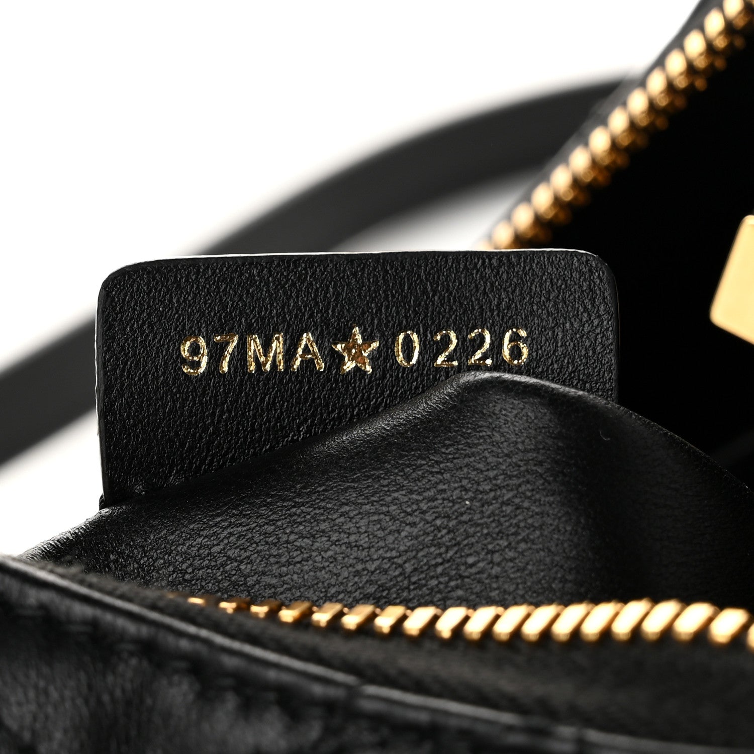 Calfskin Macrocannage Miss Caro Diorling Mini Bag with Chain Black
