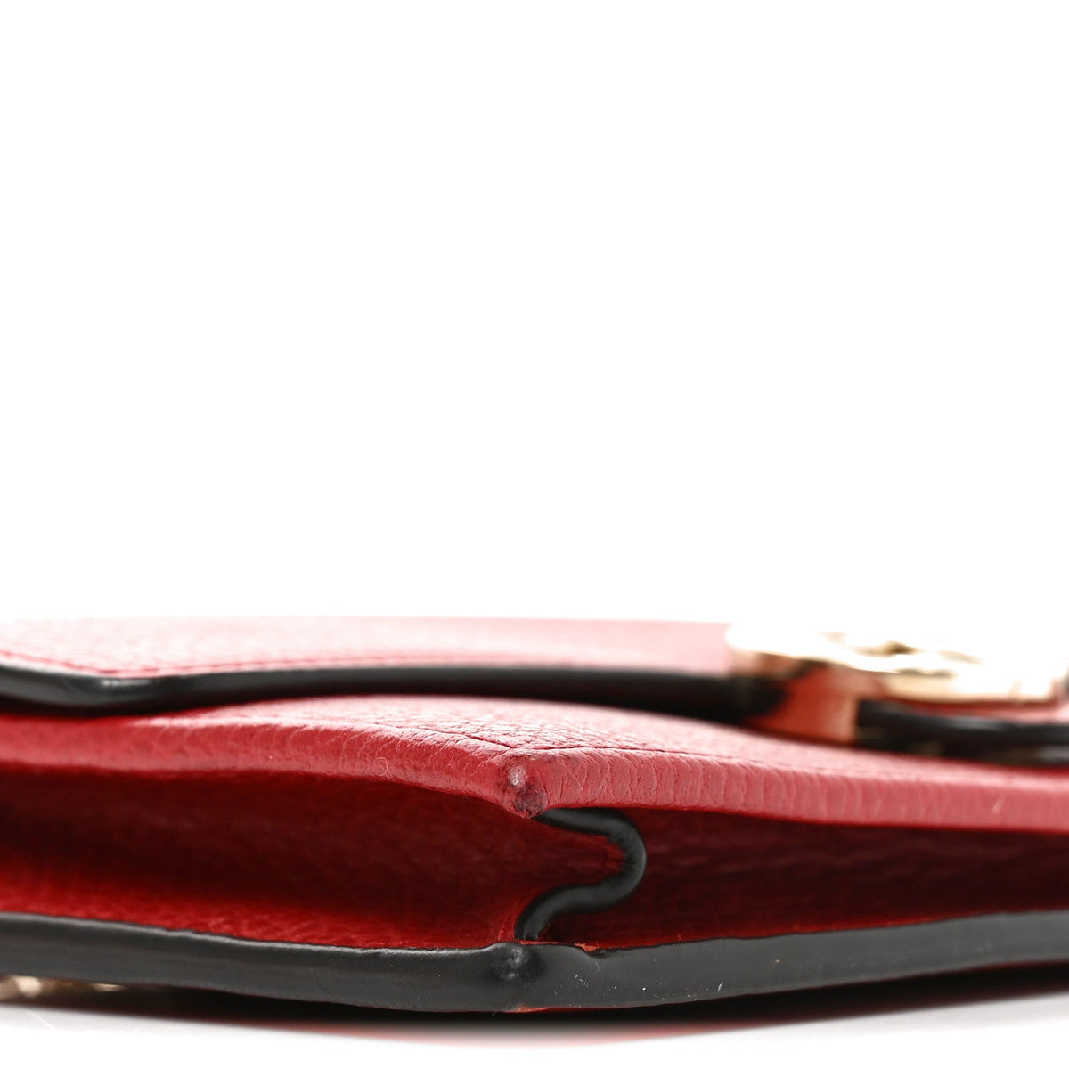 Dollar Calfskin Interlocking G Chain Wallet Red