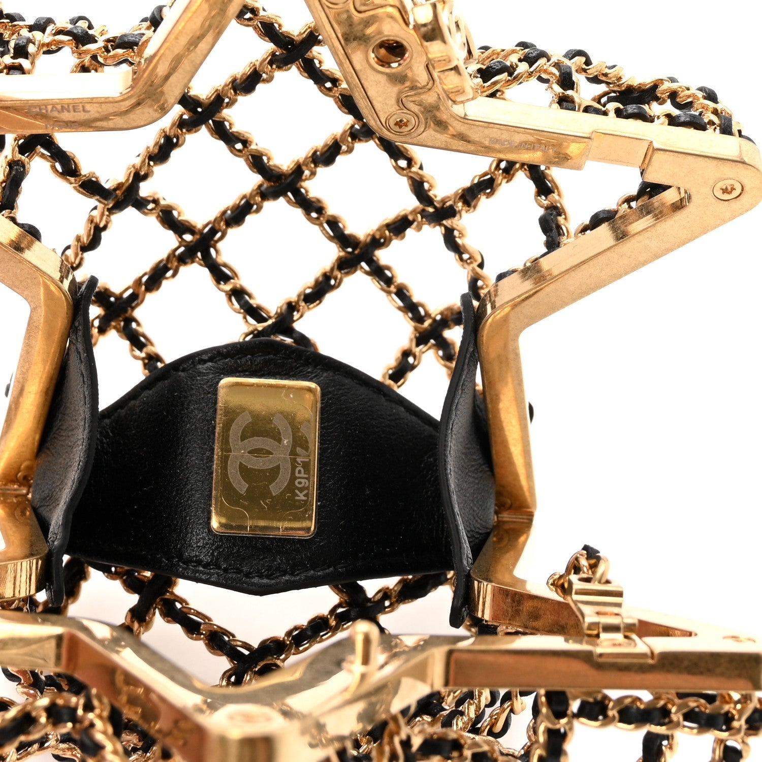 Metal CC Star Minaudiere Crossbody Gold Black