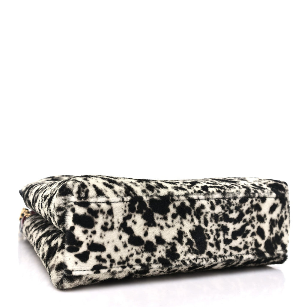 Pony Hair Printed Chic Lady Small Shopping Tote White Black