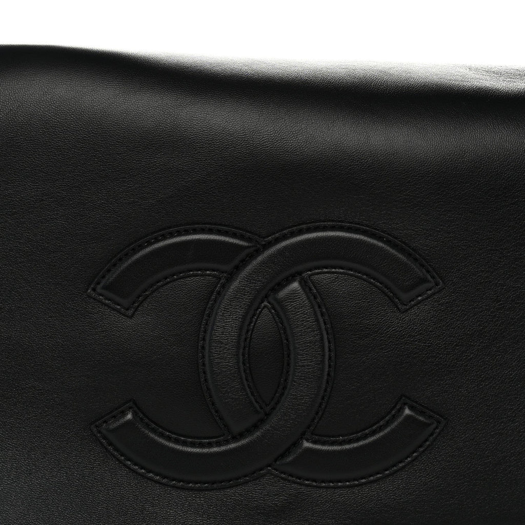 Lambskin CC Maxi Messenger Bag Black