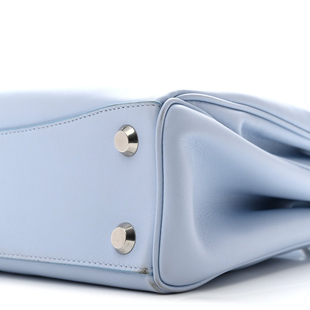 Natural Smooth Calfskin Small Rodeo Top Handle Handbag Cloudy Blue
