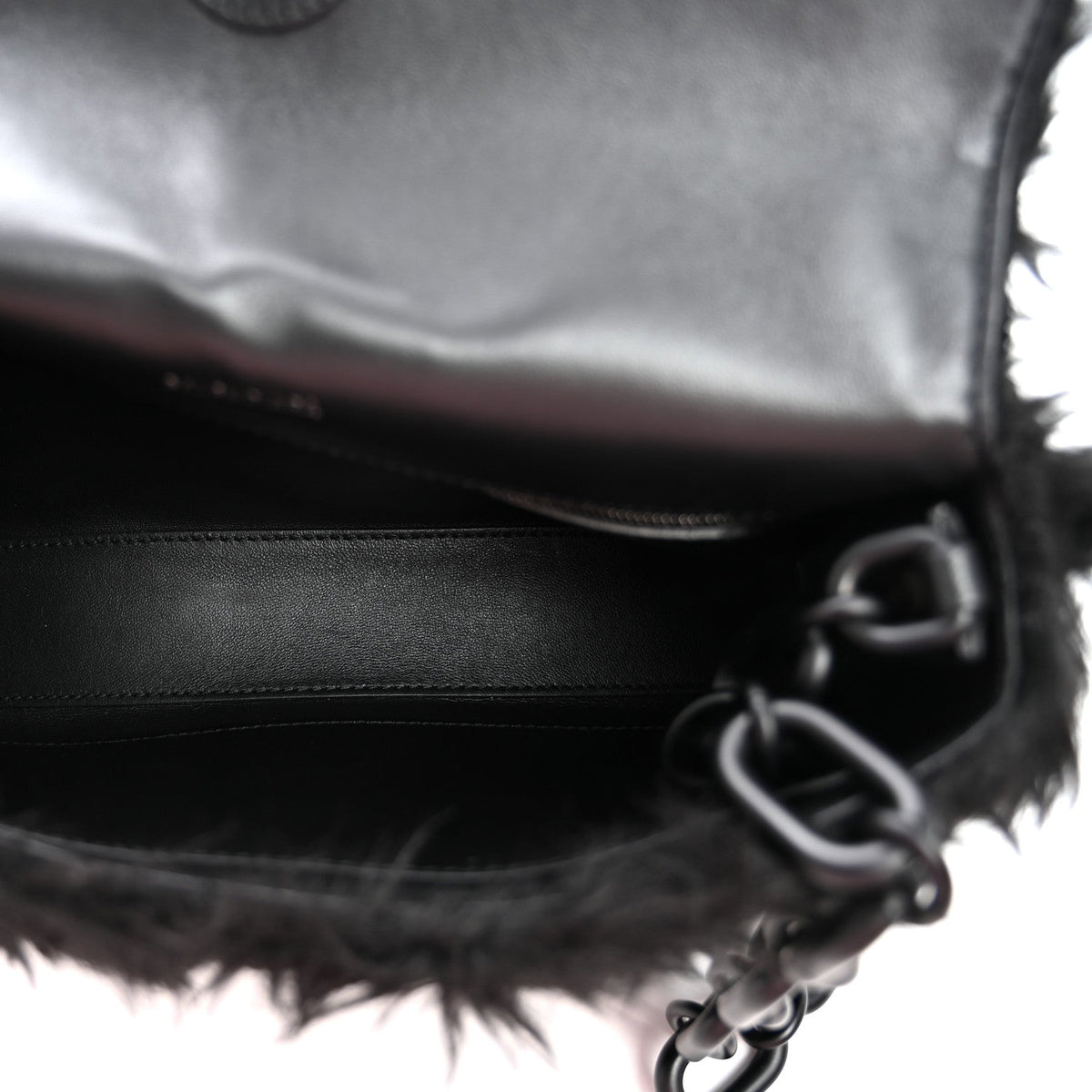 Faux Fur Small Downtown Shoulder Bag Black