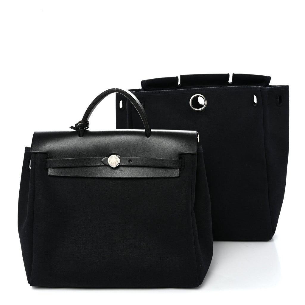 Toile Vache Calfskin Herbag 30 PM Backpack Black